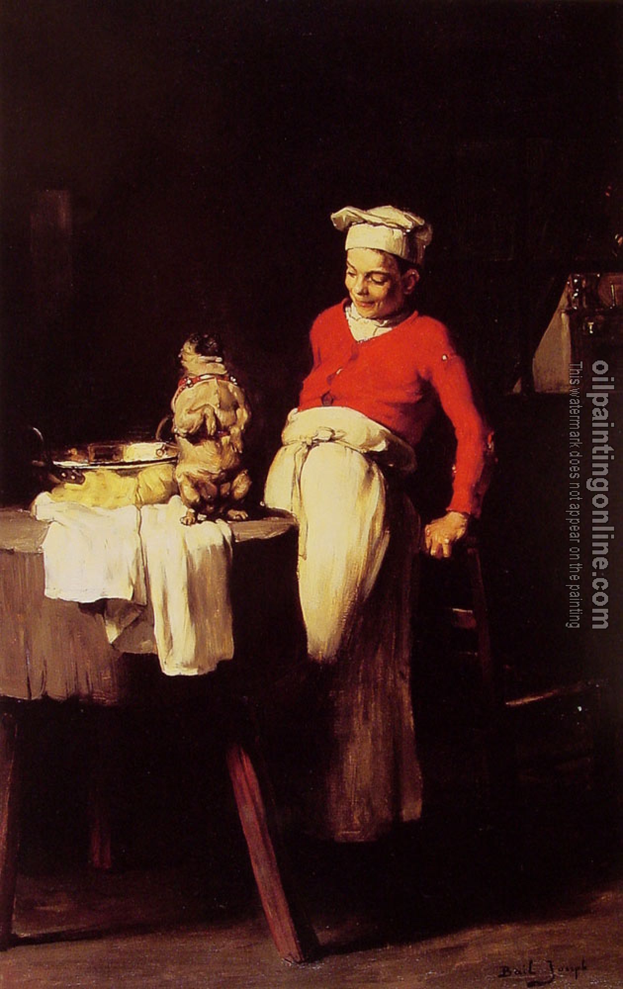 Claude Joseph Bail - The cook and the pug